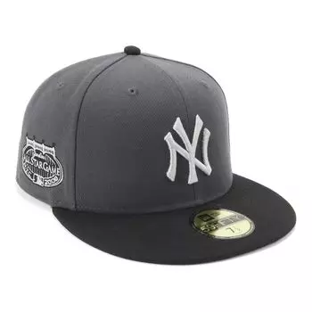 New Era 59FIFTY Cap MLB New York Yankees NY Dark Graphite Gray Side Patch ONSPOTZ Exclusive and 5950 Side Patch Straight Flat Visor Fashion Trends