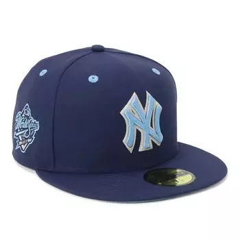 New Era 59FIFTY Cap MLB New York Yankees NY Light Navy with Side Patch and Under Exclusive to and Gokyu Fifty 5950 Side Patch Straight Flat Perfect