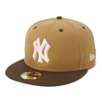New Era 59FIFTY Cap MLB New York Yankees NY Beige Under Exclusive to and 5950 Straight Flat Deep BB UV Trendy Functional Hat (70900056 NER35C8860)