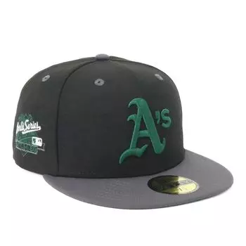 New Era 59FIFTY Cap MLB Oakland OAK Side Under ONSPOTZ and Side Flat Summer Sun UV Protection (70899491, NER35C6233) Athletics, Black/Graphite, Black,