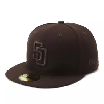 New Era 59FIFTY Cap MLB San Diego Padres SD Burntwood Brown Tonal ONSPOTZ and 5950 Straight Flat Deep Gill BB UV Trendy Functional Hat (14561976