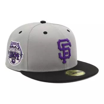 New Era 59FIFTY Cap MLB San Francisco Giants SF 7 Side Under ONSPOTZ and 5950 Side Flat UV Protection (70931270 NER36C2709) Gray/Black, 1/8 Patch,