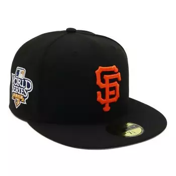 New Era 59FIFTY Cap MLB San Francisco Giants SF Black with Side Patch and Under Exclusive to and 5950 Side Straight Flat Summer Sun UV Stylish Various