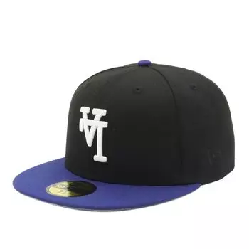 New Era 59FIFTY LA Los Angeles Dodgers ONSPOTZ LA Size 7 59Fifty Up Side MLB Los Angeles Dodgers Cap, Exclusive, Black/Dark Royal, 3/8, Down,