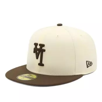 New Era 59FIFTY Los Angeles Dodgers ONSPOTZ LA Size 7 59Fifty Up Side MLB Los Angeles Dodgers Cap, Exclusive, Chrome/Walnut, 3/8, Down,