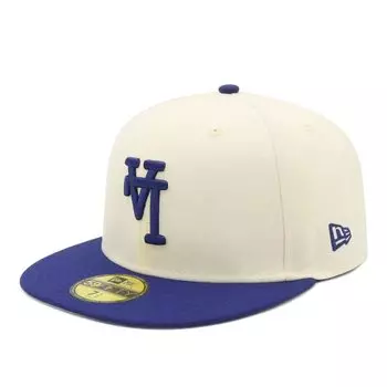 New Era 59FIFTY Los Angeles Dodgers ONSPOTZ LA Размер 7 59Fifty Вверх Side MLB Los Angeles Dodgers Кепка, Эксклюзив, Хром/Темно-королевский, 3/4, Вниз,