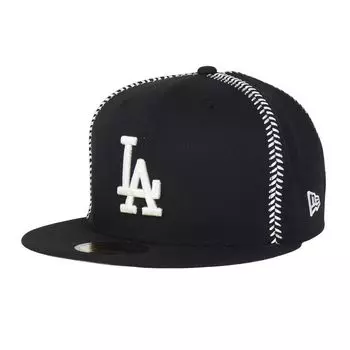 New Era 59FIFTY MLB Ball Stitch LA 7 Ball WSSP Los Dod NER36C5358 Cap, Black, 1/8 (5950) Stitch, Black, 14388873,