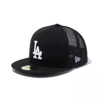 New Era 59FIFTY MLB LA Black Mesh Size 7 LOSDOD BLK 25J Cap, 3/8, 5950TR, WHI,