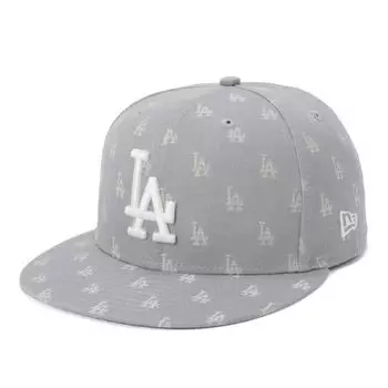 New Era 59FIFTY MLB Monogram Jacquard LA 7 Size NER36C6673 Cap, Gray/White, 1/2 inch, 5950, MLB, JAQ, LOSDOD, GRY, SWHI, 14388854,