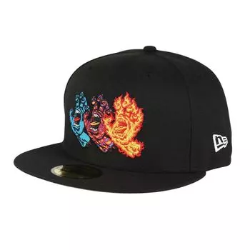 New Era 59FIFTY Santa Cruz Collaboration 7 5950 Santa Cruz NER36C8805 Cap, Black, 1/2 inch, 3-Hand Black, 14384271,