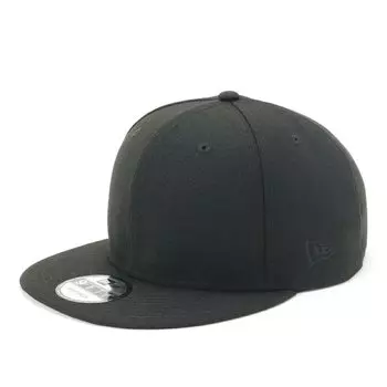 New Era 950 Basic Black Flat Visor Size 25J Cap, Simple, Black/Black, S/M,
