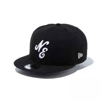 New Era 9FIFTY Cap with NE Size 950 NELOGO BLK WHI 25J Logo, Black, M/L,