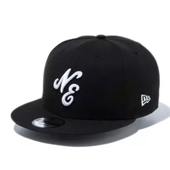 New Era 9FIFTY Cap with NE Size 950 NELOGO BLK 25J Logo, Black, L/XL, WHI,