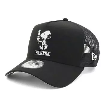 New Era 9FORTY Кепка Тракер Сетчатая Peanuts Snoopy ONSPOTZ и Deep Gill BB UV Модная Функциональная Шляпа A-Frame (14676943 NER36C4691) Черный, Сотрудничество,