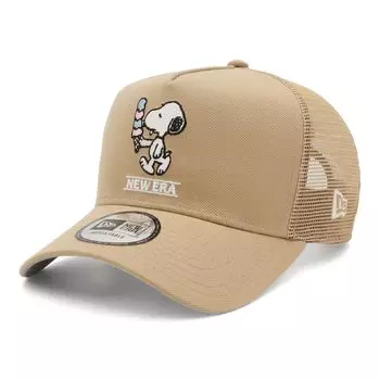 New Era 9FORTY Кепка Тракер Сетчатая Верблюжья Peanuts Snoopy ONSPOTZ и 9FORTY Стильная Уличная Одежда Путешествия Солнце Идея для Подарка A-Frame (14676942, NER36C4691), Бежевый,