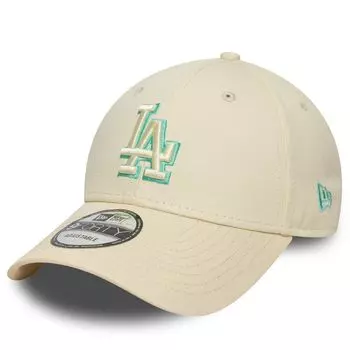 New Era 9FORTY Logo Baseball Cap Green (Free Size, 940, JP, Alphabet, LA-Ivory/Mint Outline) [Used]