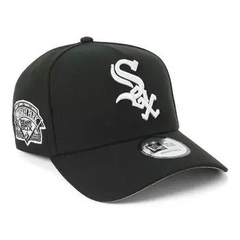 New Era 9FORTY Strap Cap MLB Chicago White Sox CWS Black with Side Patch and Under Exclusive to and SOX 9FORTY 940 Side Summer Sun UV A-Frame/Cloth