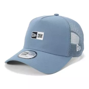 New Era 9Forty Trucker Box Logo Mesh Cap in Faded Exclusive to Free Shipping A-Frame Blue, ONSPOTZ,