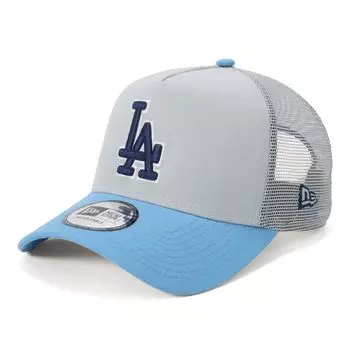 New Era 9Forty Trucker CS Color Snow Gray Radiant Blue MLB Los Angeles Dodgers Mesh Cap MLB ONSPOTZ Exclusive LA Snow Free Shipping A-Frame 2-Tone