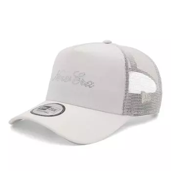 New Era 9Forty Trucker CS Rhinestone Script Logo Mesh Exclusive to A-Frame Cap, White, ONSPOTZ.