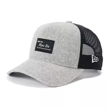 New Era 9FORTY Trucker Mesh Cap Black Exclusive to and 940 Stylish Streetwear Travel Sun Gift Idea A-Frame (14666194, N010AT465), Gray/Pile, Patch,