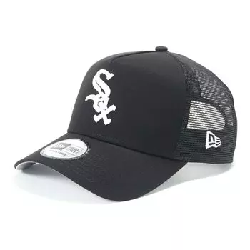 New Era 9FORTY Trucker Mesh Cap MLB Chicago White Sox CWS Exclusive to and 940 Stylish Streetwear Travel Sun Gift A-Frame (14666219 N139AT010) Black,