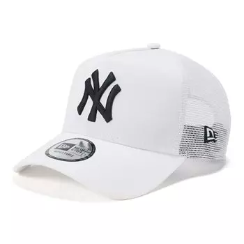 New Era 9FORTY Trucker Mesh Cap MLB New York Yankees NY White ONSPOTZ Exclusive and 940 Popular Size Stickers Adjustable Everyday Sports Baseball Cap