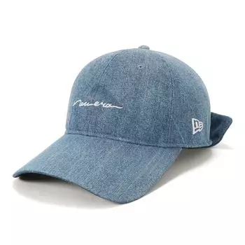 New Era 9TWENTY Long Cap Washed Handwritten ONSPOTZ Long Long Summer Sun UV Cool Various Styles Visor/Ribbon (14655377, NER35C5600), Denim, Blue,