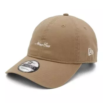 New Era 9TWENTY Low Cap with Script Size 920 Washed MNLOGO KHA WHI 25J Logo, Khaki, M/L,