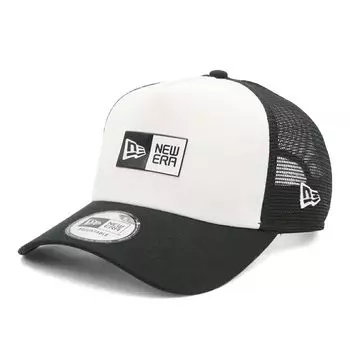 New Era Box Logo Mesh Free 940AFTR Box NER36C3348 9FORTYA-Frame Cap, White/Black, Size, TPU, White/Black, 14388653,