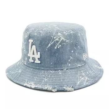 New Era Bucket Hat featuring Shohei Ohtani of the Los Angeles Dodgers in LA Washed Denim Blue with Splash Paint This hat is perfect for men and A