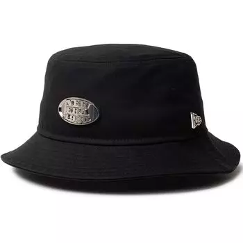 New Era Bucket Metal Sizes BUCKET01 METAL PLATE BLK 251 NER36C5132 Hat, Cotton, Plate, Black/Metal Silver, S/M, SIL, (14388515),