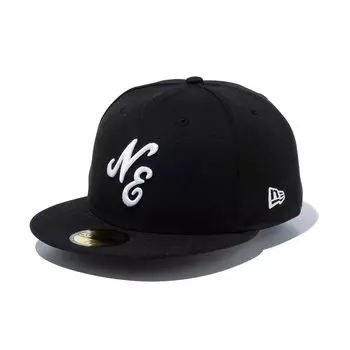 [New Era] Cap 59FIFTY NE Logo Black 7 12 5950 NELOGO BLK WHI 25J