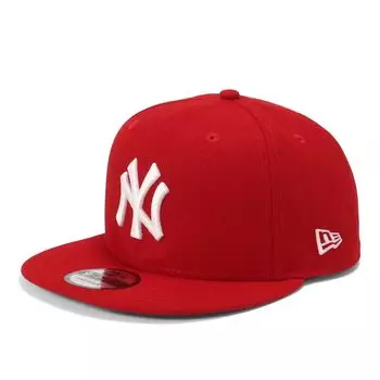 New Era Flat Visor NY Size 950 NEYYAN SCR SWHI 25J Cap, MLB, Scarlet, M/L,