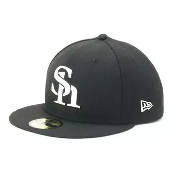 New Era Fukuoka SoftBank Hawks 7 5950 NPB FUKHAW Size 25J Cap, Black/White,