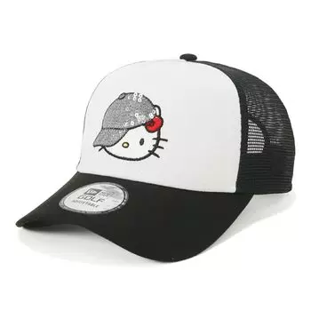 New Era Golf Mesh Cap in Hello Kitty Free Size 940AFTR KITTY NECAP 14348596 9FORTYA-Frame Collaboration, Black, (GFW BLK), (NER36G8620)