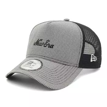 New Era Houndstooth Golf Mesh Free Size 940AFTR HOUNDTOOTH NER36G5247 9FORTYA-FRAME Cap, White/Black, GF, BLK, 251, 14391365,