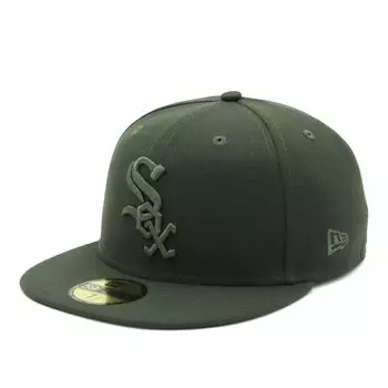 New Era Кепка 59FIFTY MLB Chicago White Sox CWS Темно-зеленая тональная ONSPOTZ и 5950 SOX Прямой плоский популярный размер Наклейки Большие и маленькие размеры