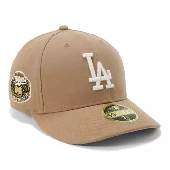 New Era LP 59FIFTY Cap featuring Shohei Ohtani of the Los Angeles Dodgers in LA Khaki Beige with Side Patch and Under Exclusive to and Also 5950 LP