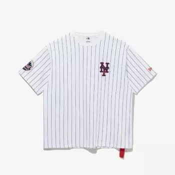 New Era M New Era футболка с коротким рукавом Cqk 14679810 Mlb New York Mets полосатая футболка белая M