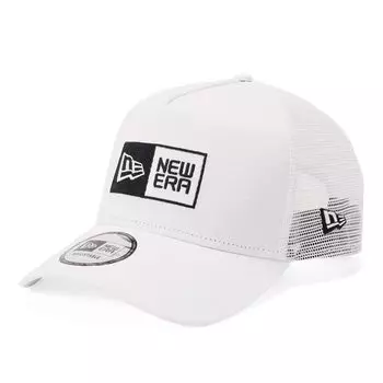 New Era Mesh Cap with Box Free Size 940AF TR Size 25J 9FORTYA-FrameTrucker Logo, White, BOXLOGO, White, Black,