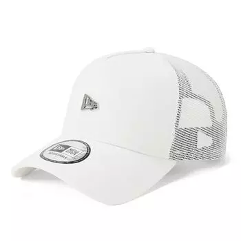 New Era Mesh Cap with Metal Free Size 940AFTR METAL FLAG White NER36C2228 9FORTYA-Frame Logo, White, FRONT, Slip, 14388623,