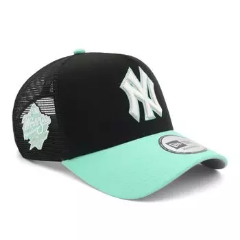 New Era MLB Mesh ONSPOTZ NY Free Black with Blue Side New York Yankees 9FORTYA-FRAME Cap, Exclusive, Black/Blue Tint, Shipping, 9FORTY? A-Frame