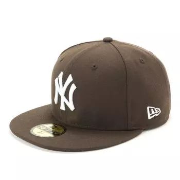 New Era MLB New York Yankees NY Brown Size 7 5950 NEYYAN BRN SWHT 25J Cap, 3/8,
