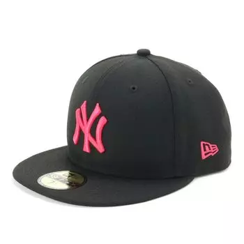 New Era MLB New York Yankees NY NEYYAN BLK STR 25J Cap, Black/Strawberry, 8, 5950,