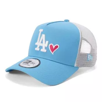 New Era MLB ONSPOTZ Exclusive LA Radiant Blue Trucker with Los Angeles Dodgers 9FORTYA-FRAME Heart,