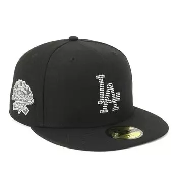 New Era New Era Cap LA Rhinestone 59FIFTY Боковая нашивка ONSPOTZ Custom LA Black 7 59Fifty Rhinestone Logo Metallic Боковая нашивка Mlb Los Angeles Dodgers 3/8