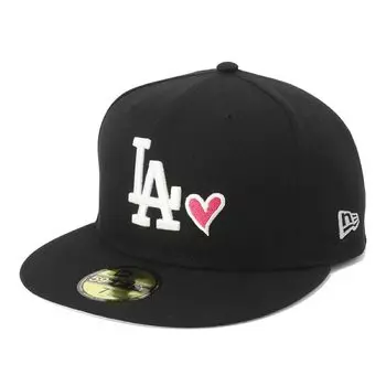 New Era New Era Cap MLB 59FIFTY ONSPOTZ Special Order LA Black 7 59Fifty With Heart MLB Los Angeles Dodgers 3/8