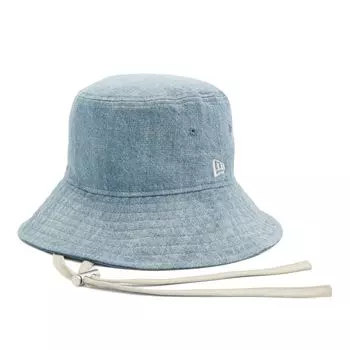 New Era New Era Панама со шнурком, простая выстиранная джинсовая ткань BUCKET03, РЕМЕШОК ДЛЯ ШНУРА WDNM FRT 14388477 NER36C8905, женская, M/L