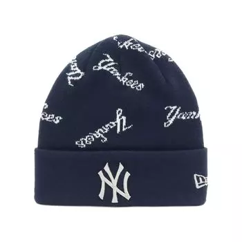 New Era New Era Вязаная шапка с манжетой MLB Allover NY Navy БЕСПЛАТНАЯ БАЗОВАЯ ВЯЗКА С МАНЖЕТОЙ MLB AO NEYYAN 243